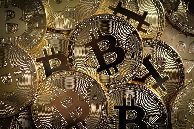 Screen is filled with gold Bit Coin Coins