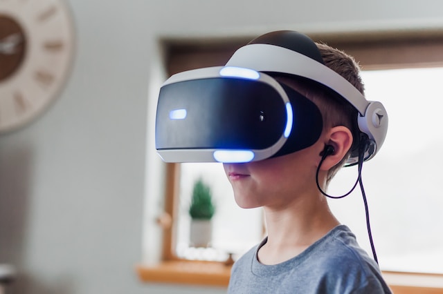 Child wearing a VR Headset