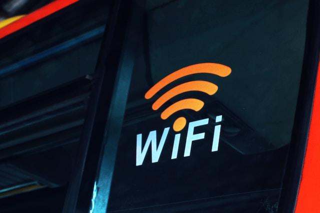 a device with the WiFi icon and the words under the icon.