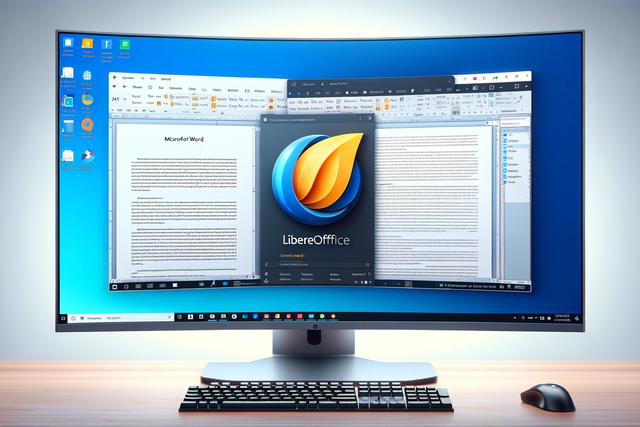 compare-microsoft-office-and-libreOffice Two office letter writing software programs side by side, on the left is Microsoft Office Word and on the right is LibreOffice's Writer program.