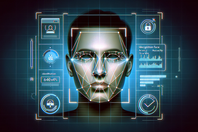 A picture of a persons face with lines like the software is mapping the face.